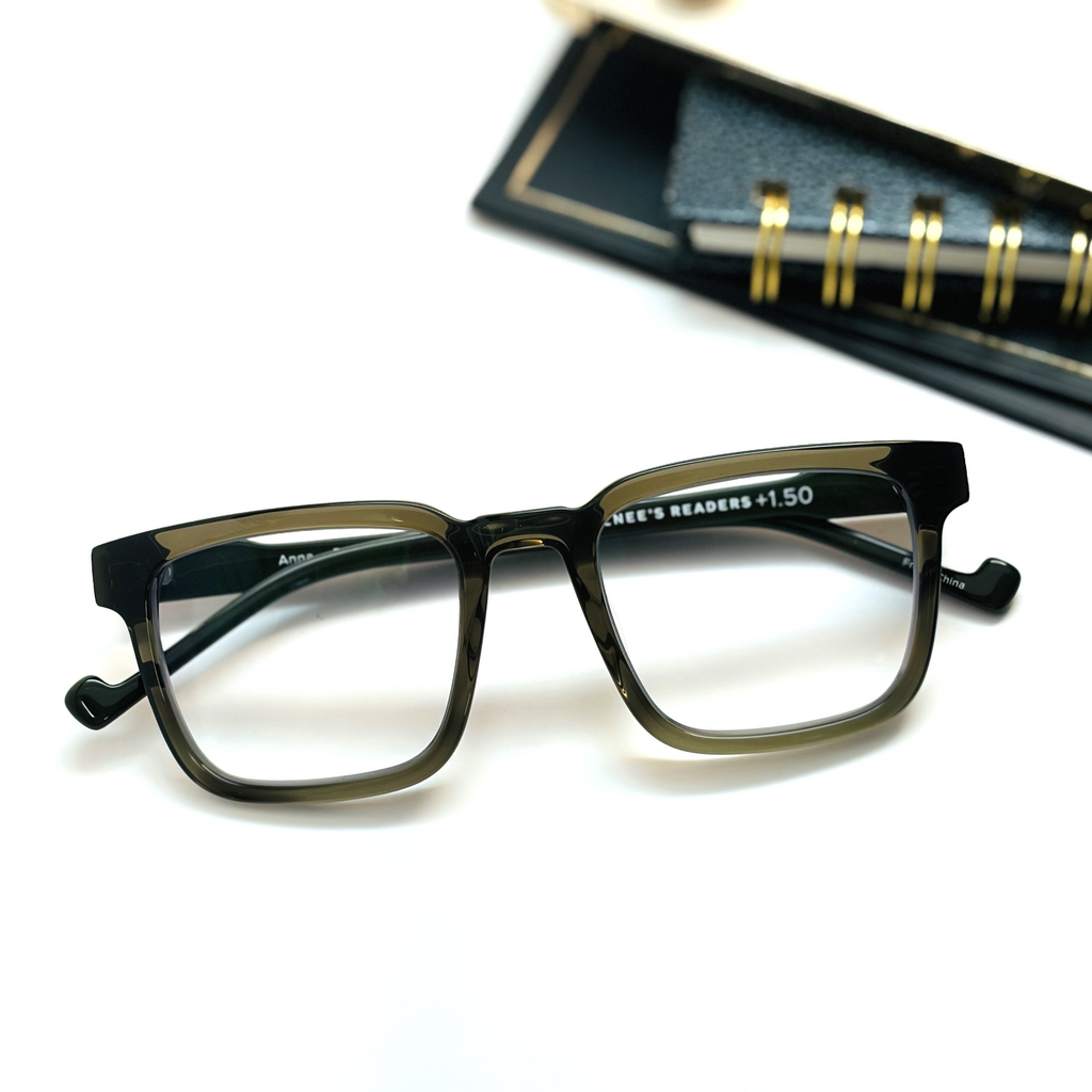Anna Architectural Acetate Blue Light Reading Glasses, view 2