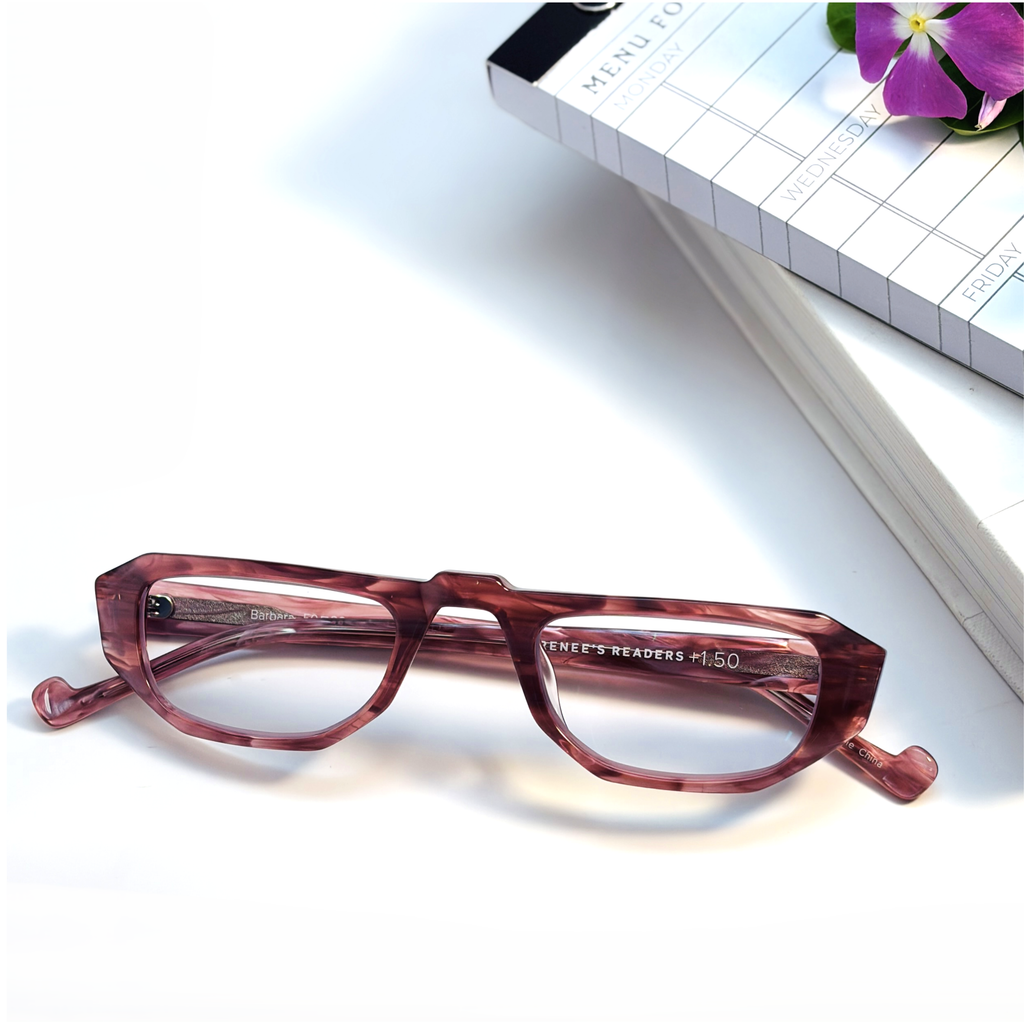 Barbara Half Frame Pearl Acetate Reading Glasses, view 2