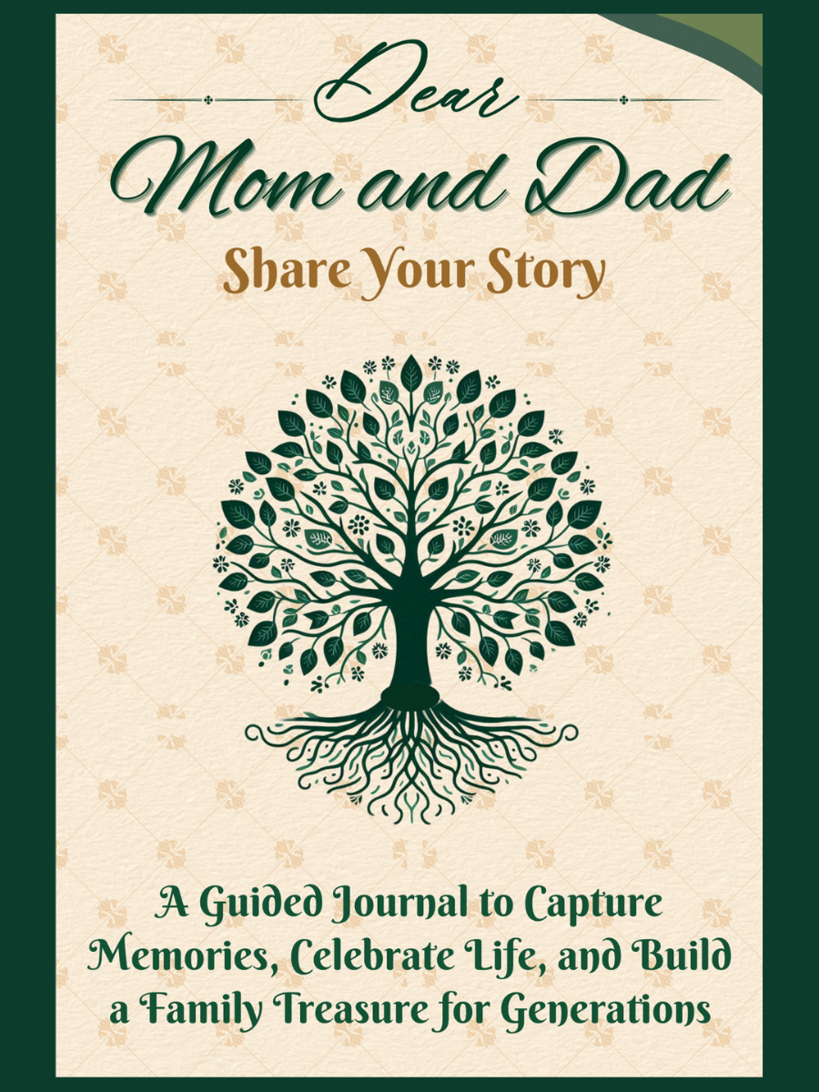 Dear Mom and Dad: Share Your Story guided keepsake journal cover from Cordova Creations, part of The Heirloom Series