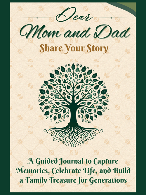 Dear Mom and Dad: Share Your Story guided keepsake journal cover from Cordova Creations, part of The Heirloom Series