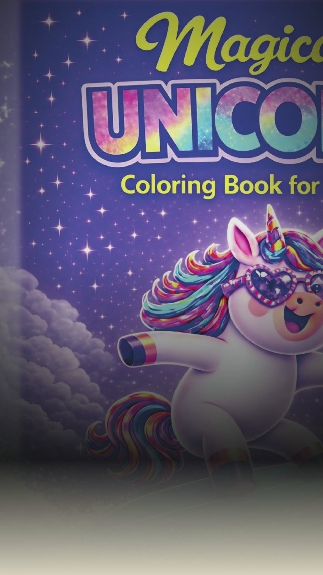 Magical Unicorn Coloring Book trailer vertical