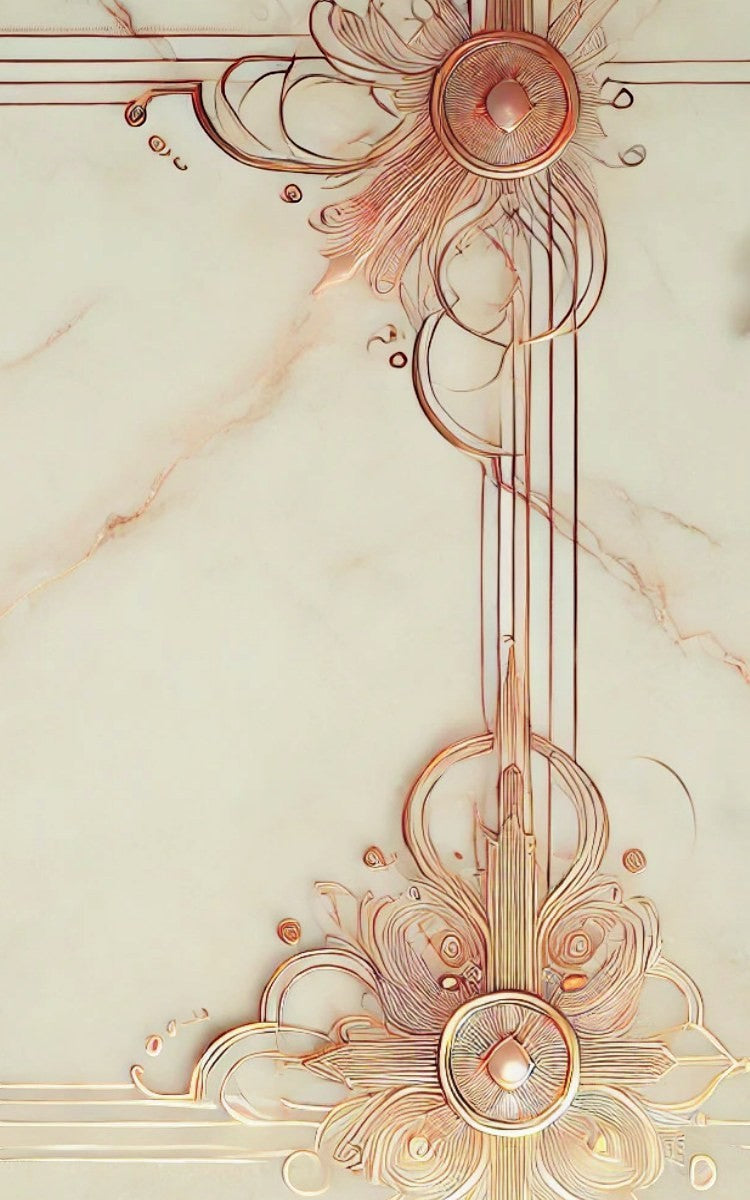Thrive Collective Publishing Classic Marble journal with elegant rose gold art deco design on a marble background.