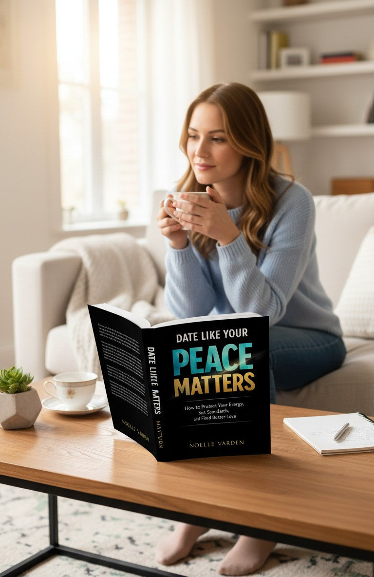 Thrive Collective Publishing: Date Like Your Peace Matters book cover, How to Protect Your Energy, Set Standards, and Find Better Love by Noelle Varden.