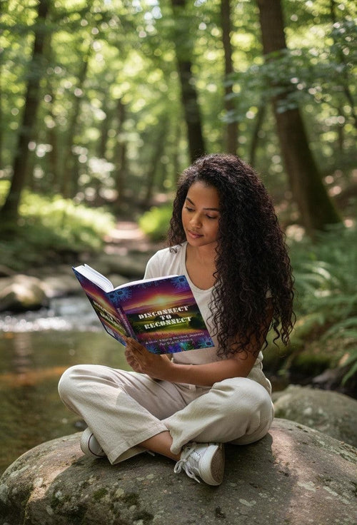 Thrive Collective Publishing Disconnect To Reconnect half-year guided digital detox journal with prompts and reflection space.