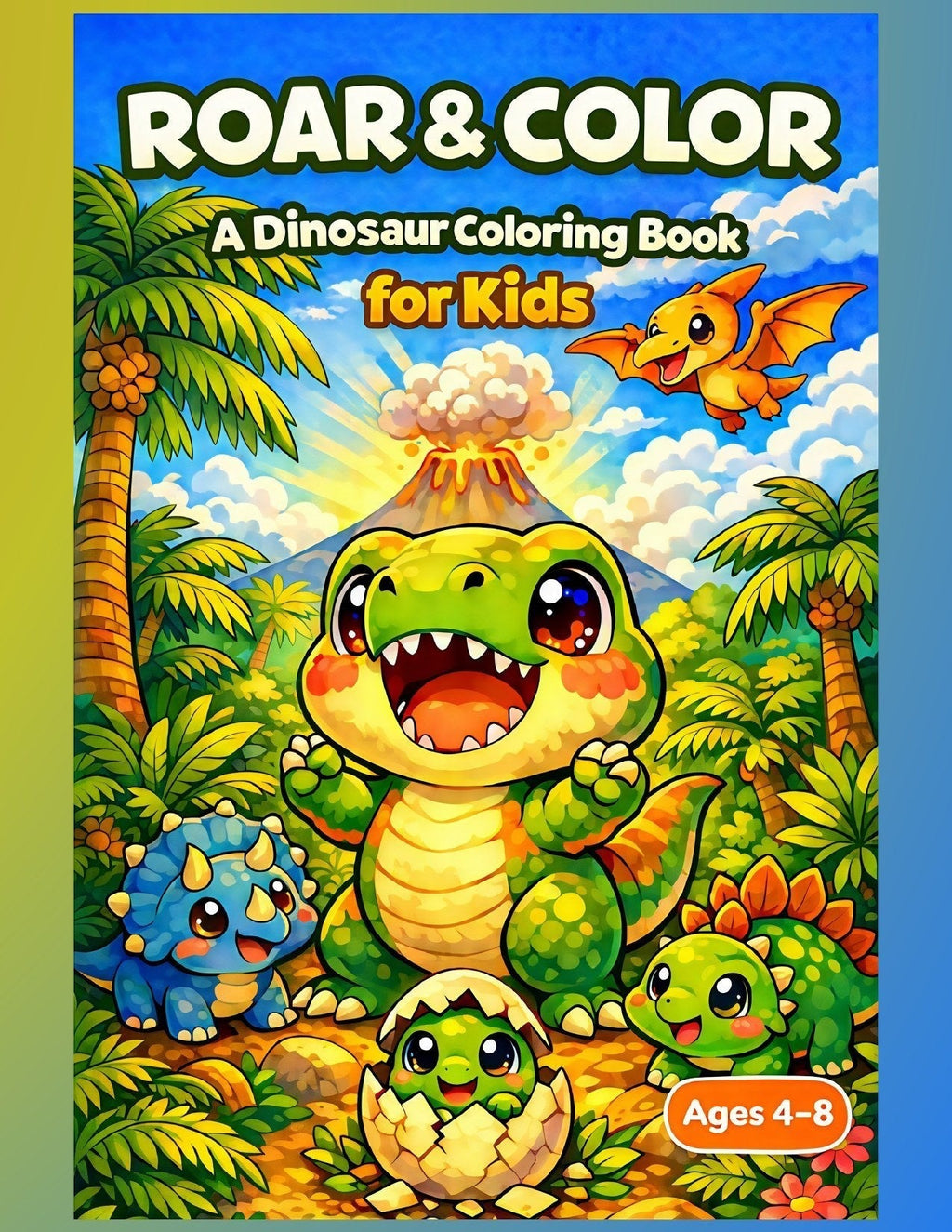 Roar & Color dinosaur coloring book cover
