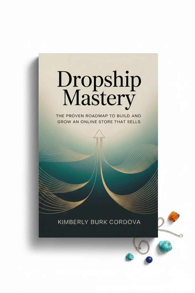 Thrive Collective Publishing Dropship Mastery book cover with gold lines and an upward arrow graphic.