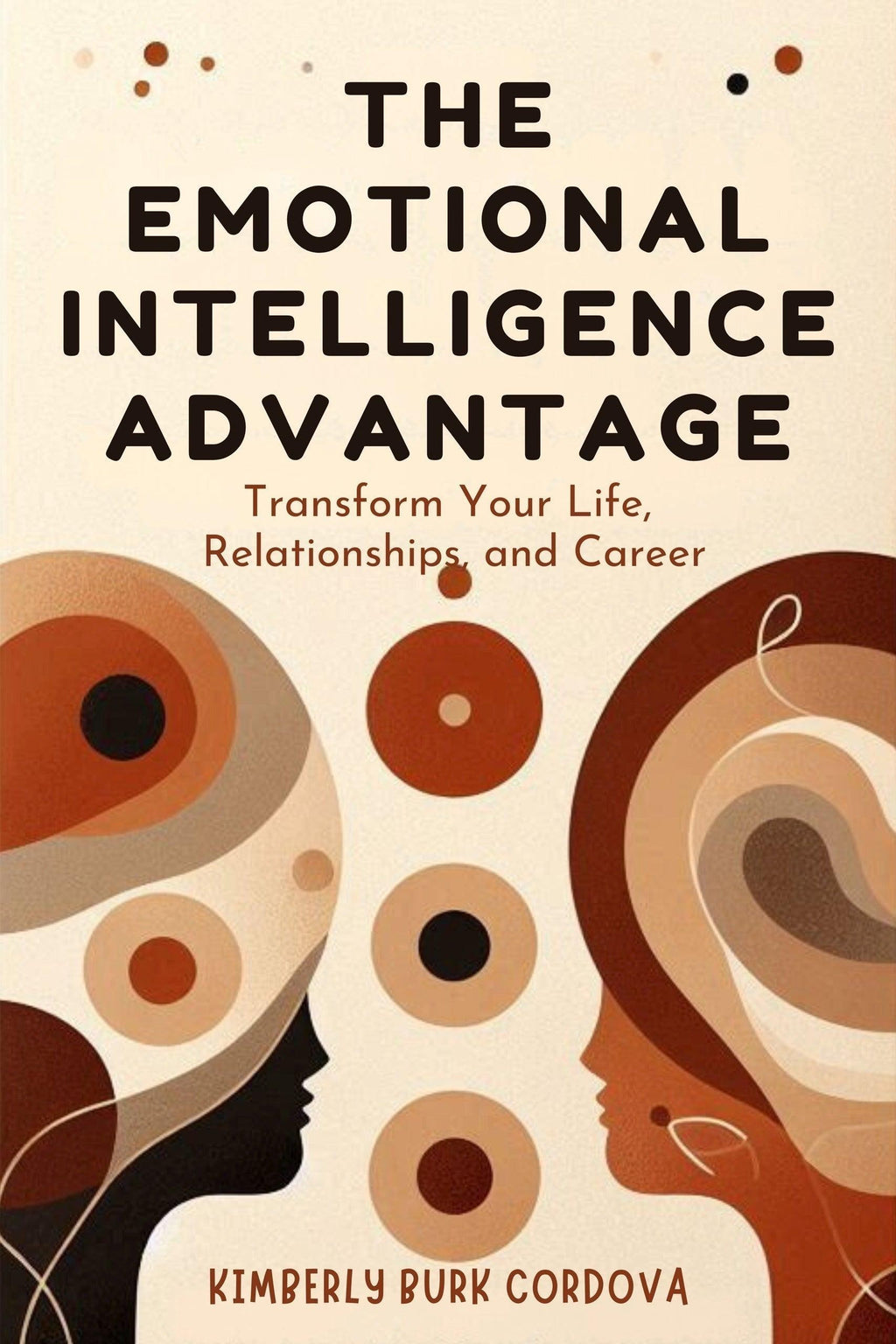 The Emotional Intelligence Advantage book cover by Thrive Collective Publishing. Abstract art of two profiles facing each other with circles.