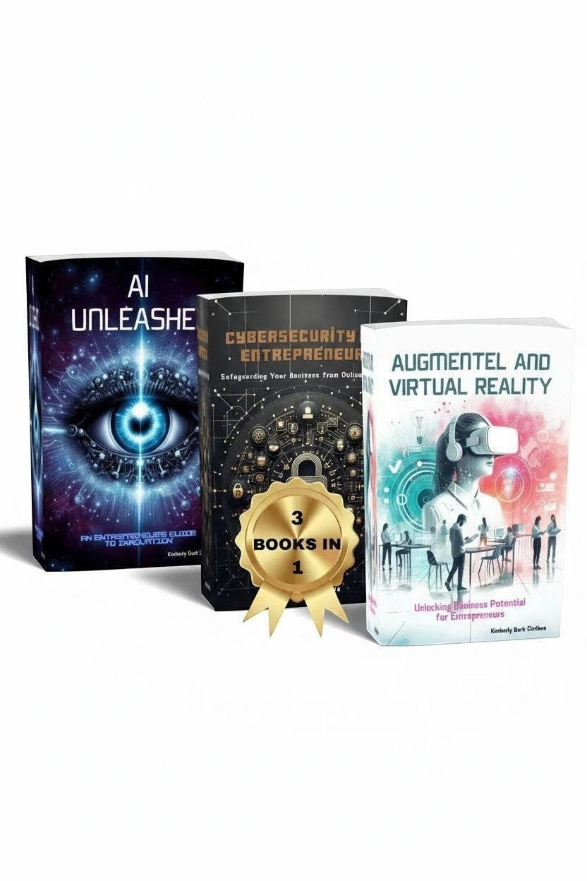 Thrive Collective Publishing's The Entrepreneur's Edge book compilation featuring AI, Cybersecurity, and AR/VR guides.