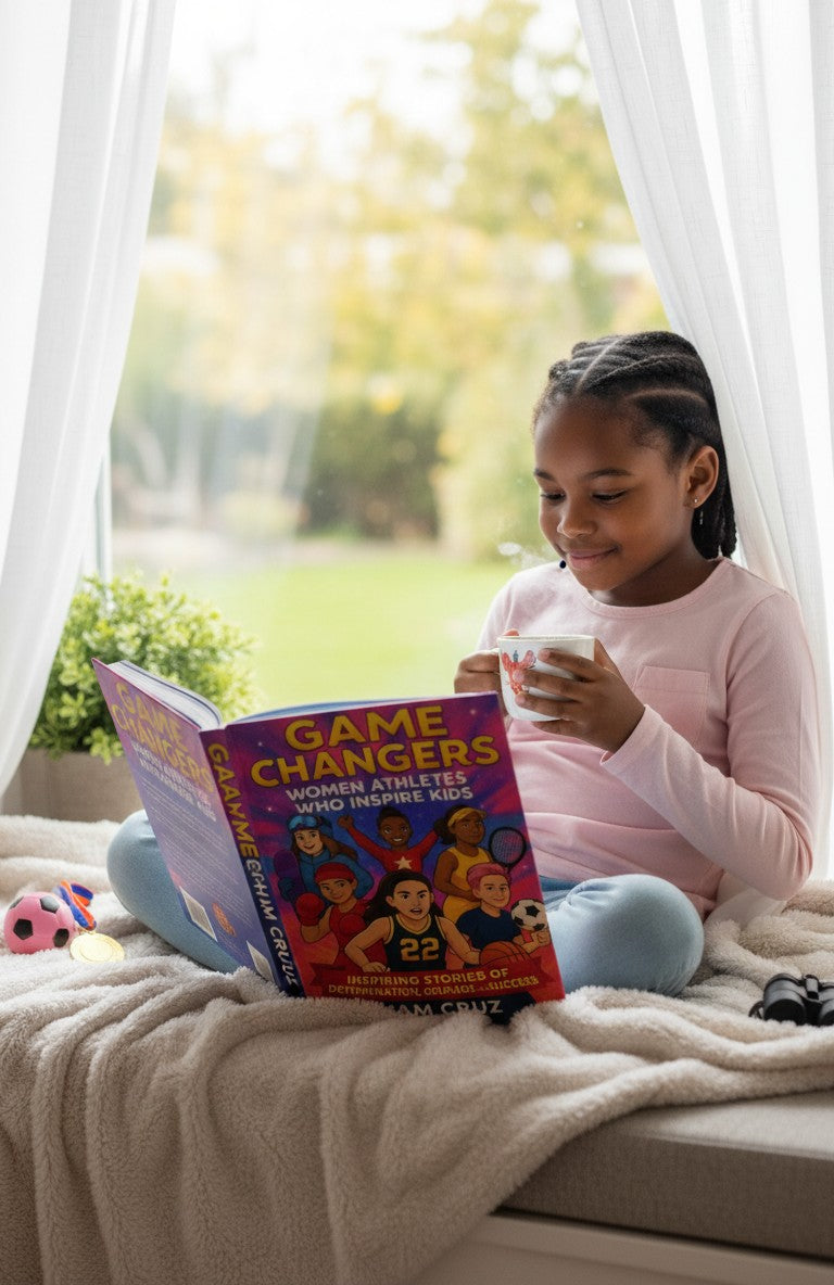 Game Changers: Women Athletes Who Inspire Kids book cover by Thrive Collective Publishing. Features diverse cartoon girls playing sports.