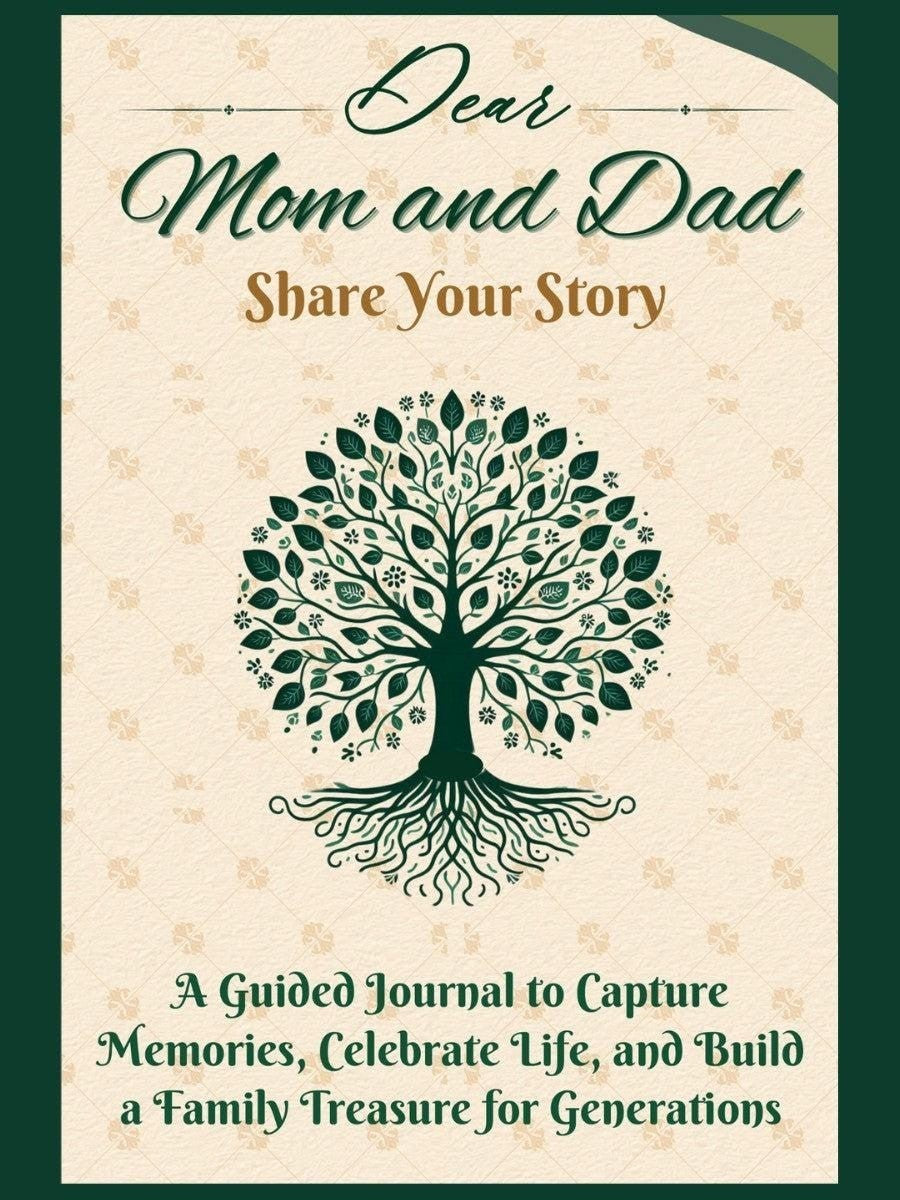 Thrive Collective Publishing Dear Mom and Dad, Share Your Story guided journal with tree of life design.
