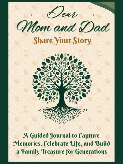 Thrive Collective Publishing Dear Mom and Dad, Share Your Story guided journal with tree of life design.