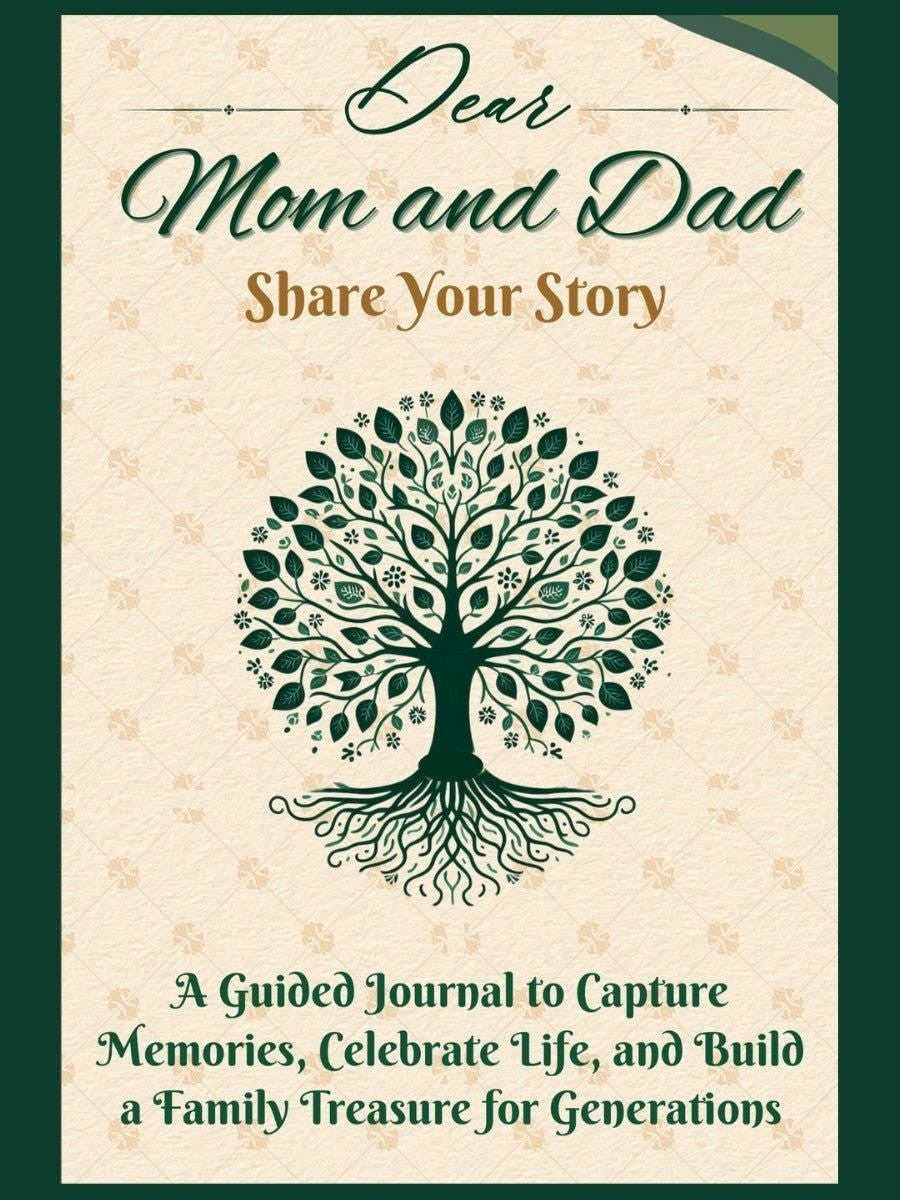 Thrive Collective Publishing Dear Mom and Dad, Share Your Story guided journal with tree of life design.