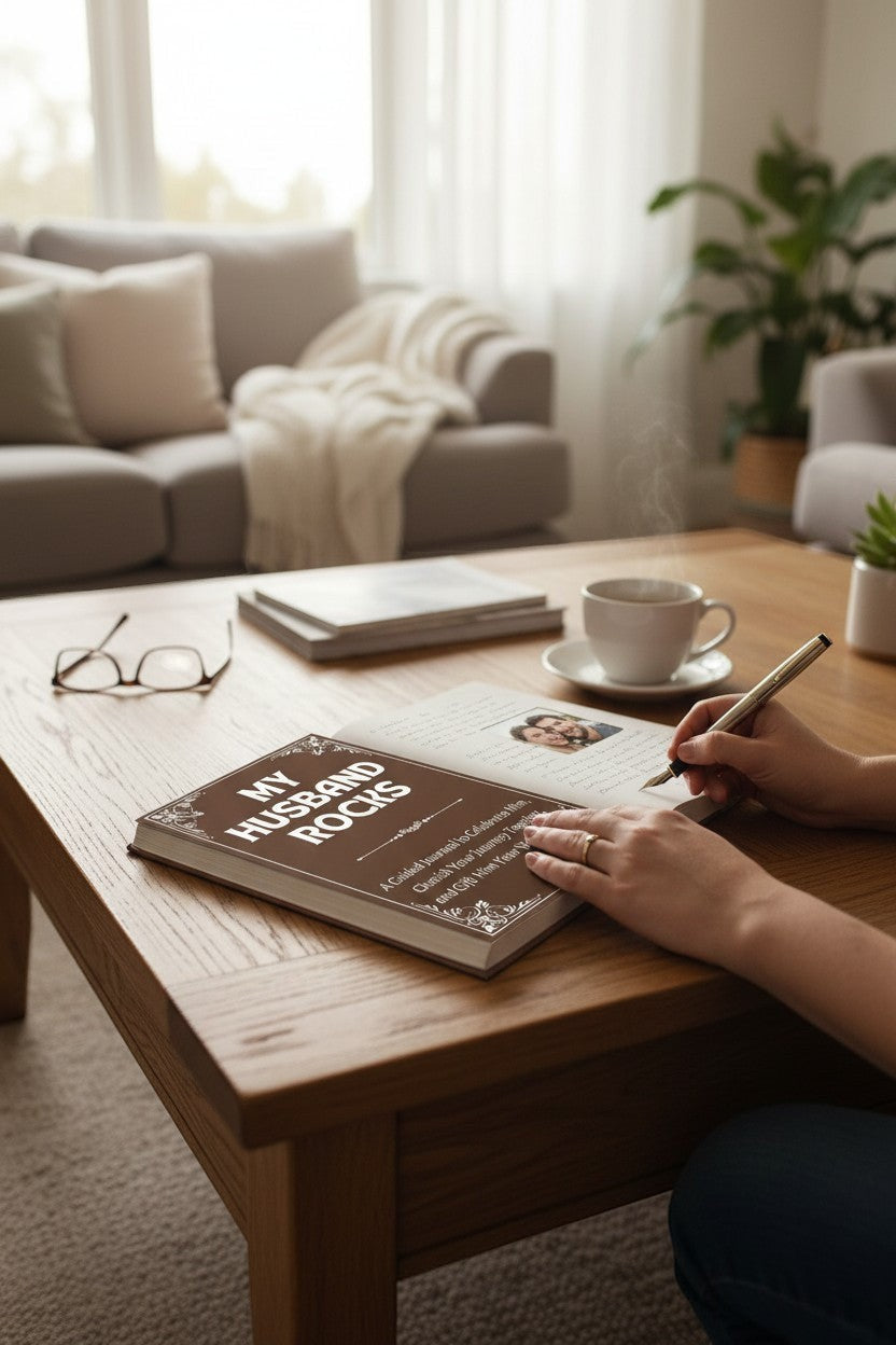 Thrive Collective Publishing My Husband Rocks guided journal with prompts to celebrate him and your journey together.