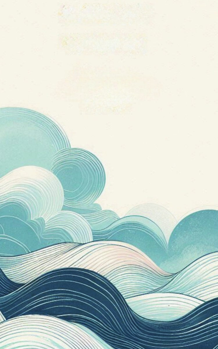 Thrive Collective Publishing Just Write Ocean Waves journal cover with abstract blue and white waves.