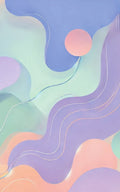 Thrive Collective Publishing Just Write Pastel Dreams journal cover with soft pastel waves and gold lines.