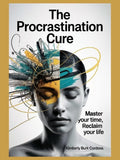 The Procrastination Cure paperback book cover by Thrive Collective Publishing. Features a woman's face split with abstract art and text.