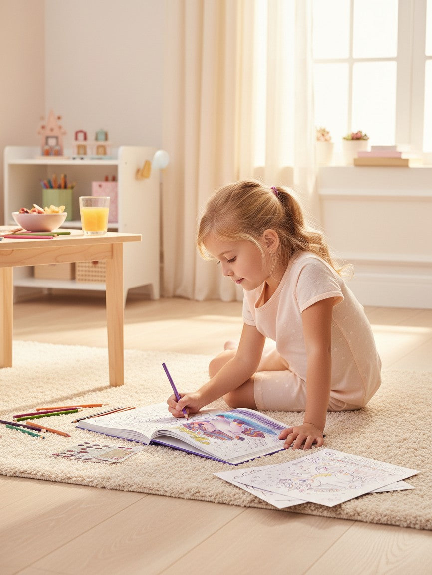 Thrive Collective Publishing Magical Unicorn Coloring Book for Kids: 100 pages with cute unicorns, rainbows, and stars for ages 4-12.
