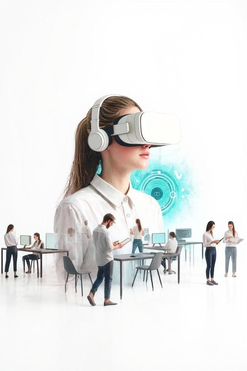 Thrive Collective Publishing Augmented and Virtual Reality for Entrepreneurs book cover with woman wearing VR headset.