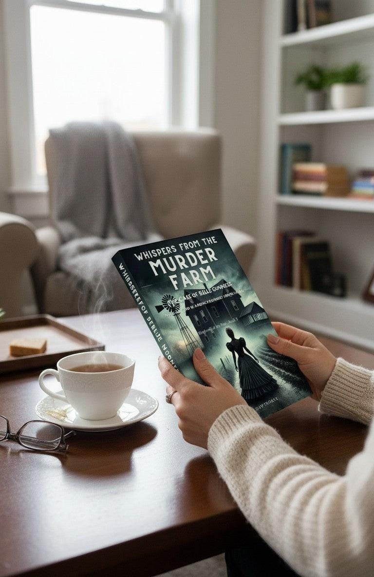 Thrive Collective Publishing book Whispers from the Murder Farm: The Case of Belle Gunness, a true crime paperback.